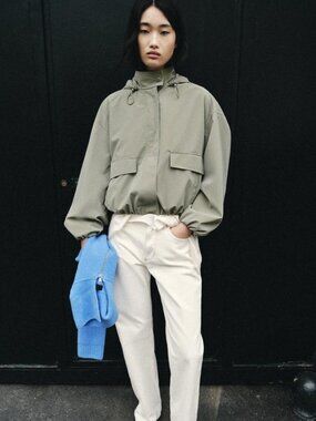 ZARA RUBBERIZED HOODIE JACKET